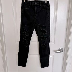 American Eagle ripped black High rise jegging CURVY
